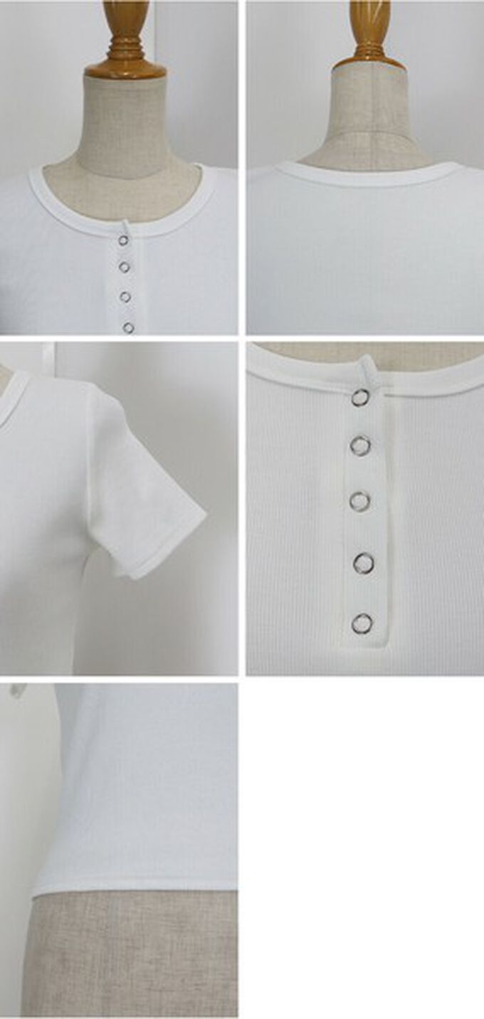 日本 BLUE EAST - 亨利領合身美型短袖上衣-水藍