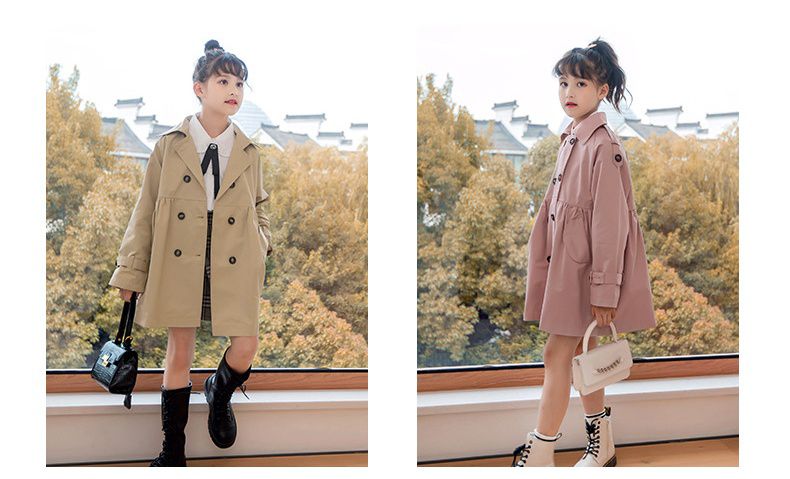 英倫風風衣外套-粉色