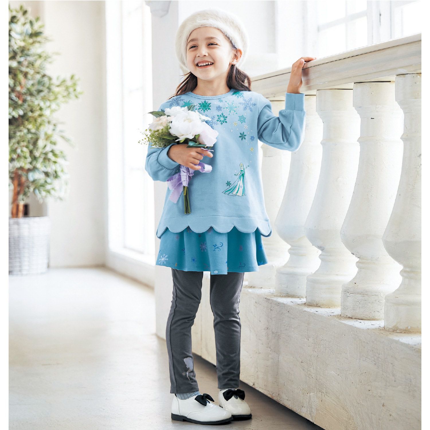 日本千趣會 - 聯名款 公主印花內搭褲裙-樂佩桃粉