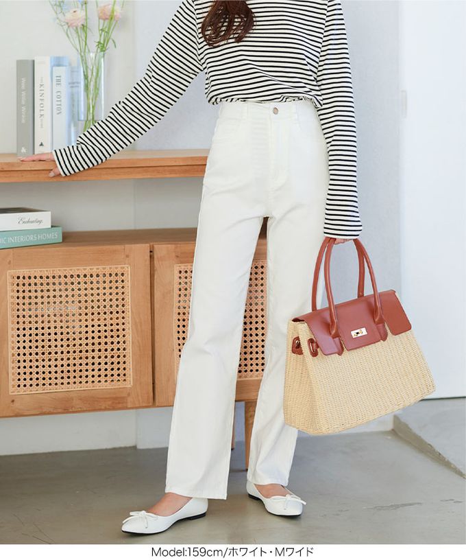 日本 Kobe Lettuce - 涼感素材高腰美腿牛仔褲-(可選版型)-白