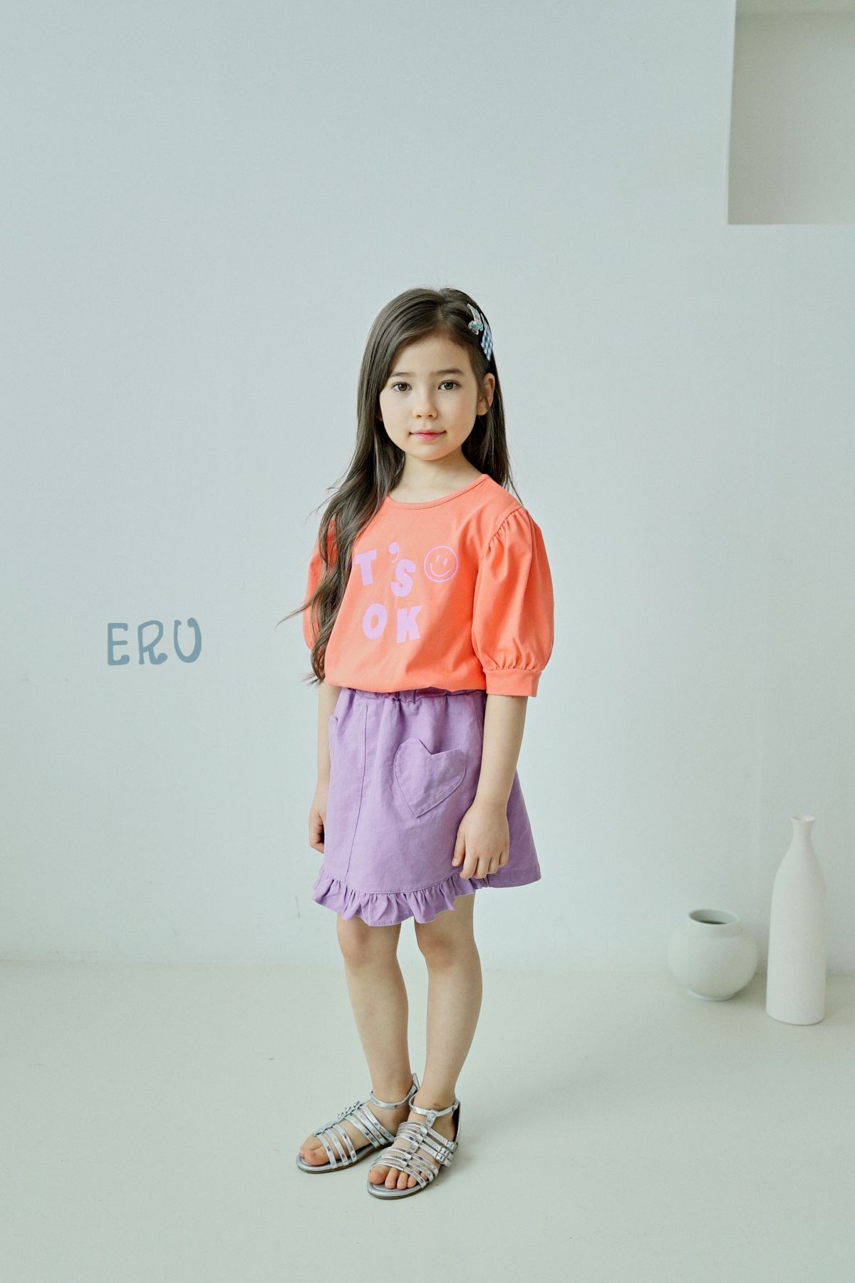 韓國 ERU - OK印花T-粉紅