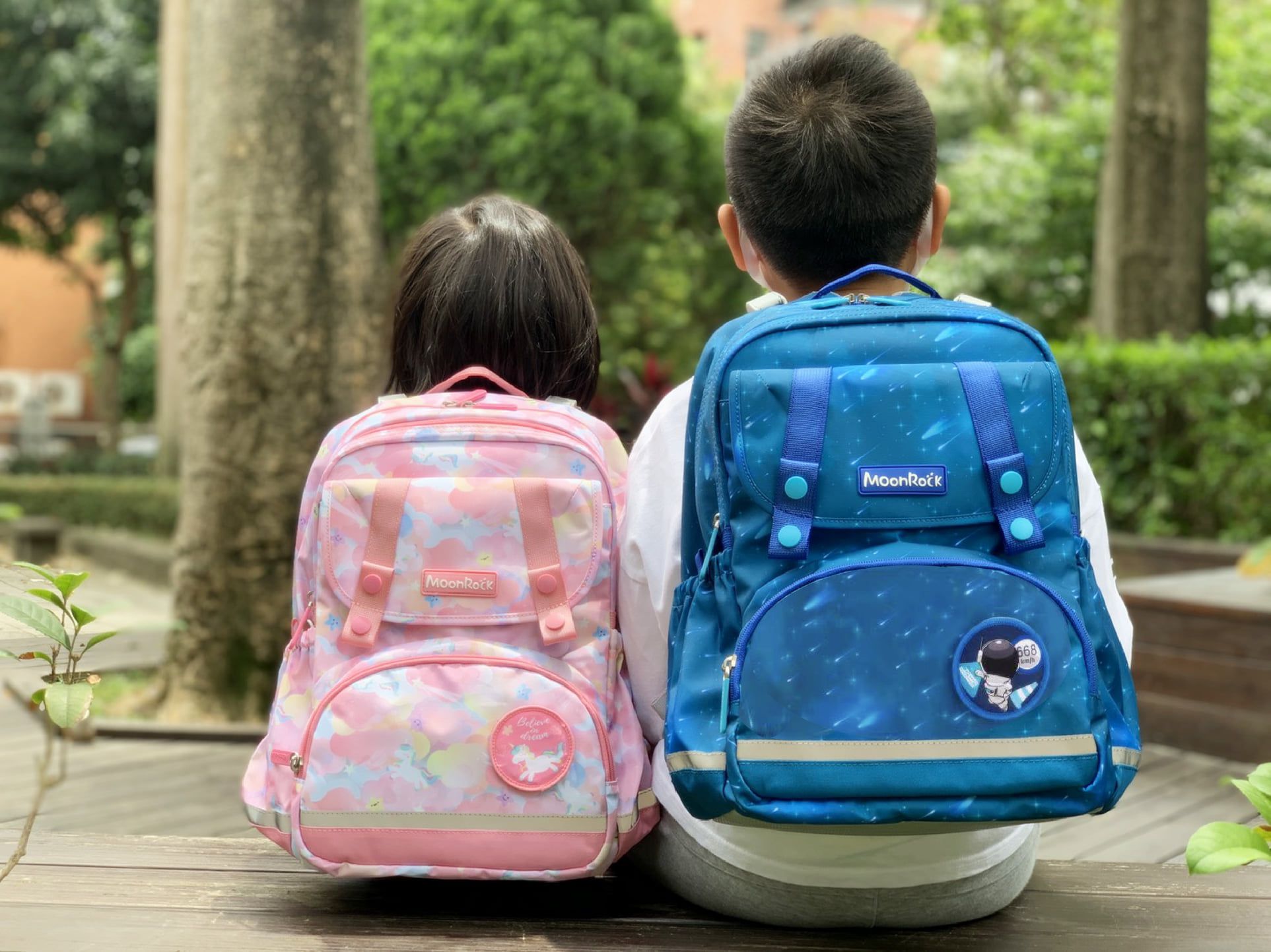 MoonRock - 護脊書包-SP102太空恐龍藍-適合95-140公分