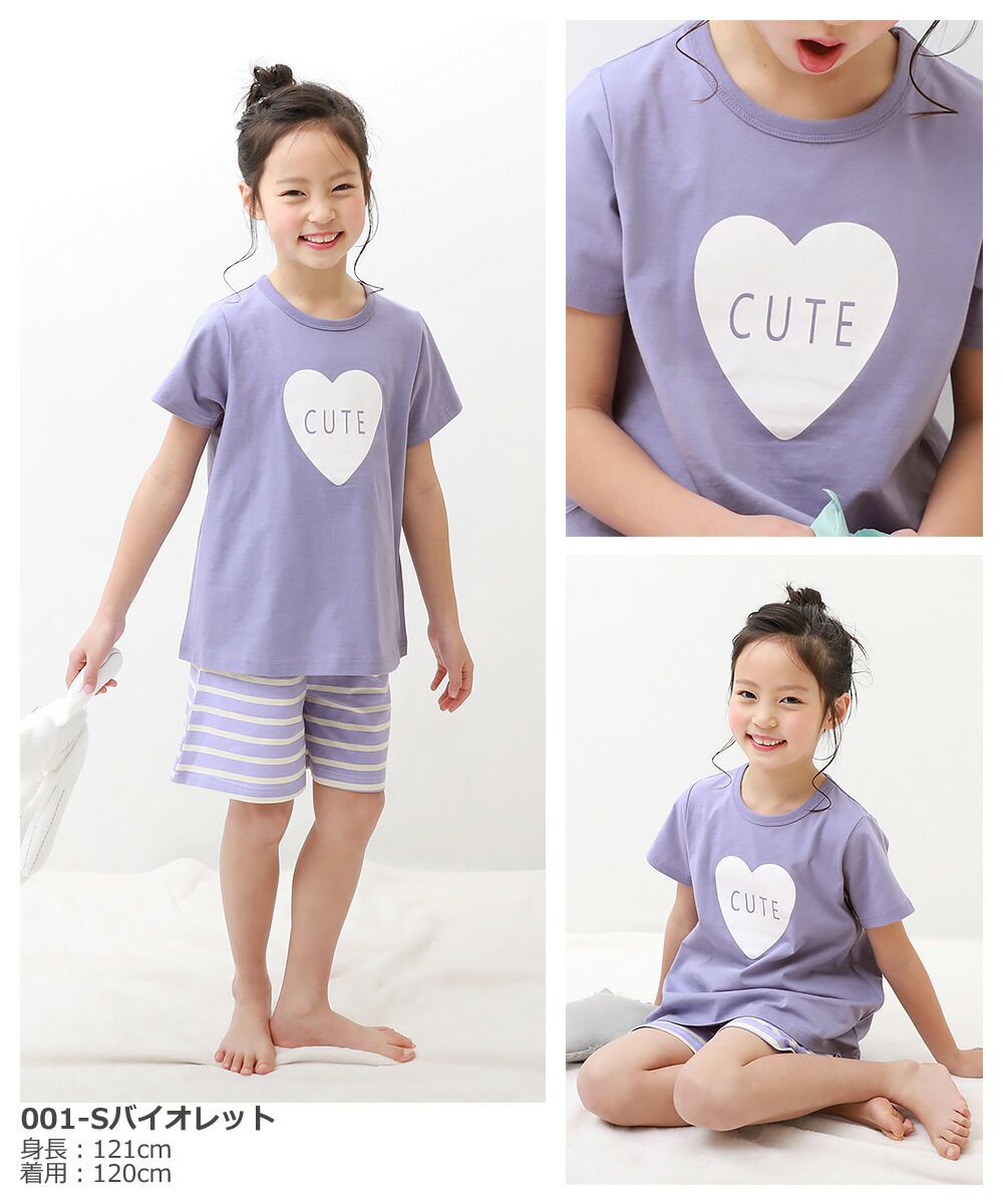 日本 devirock - 純棉舒適短袖家居服/睡衣-櫻桃點點-灰藍