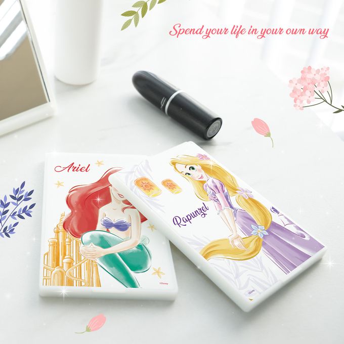 收納王妃 - 迪士尼 Disney公主系列【城堡茉莉】12*15cm 折鏡 隨身鏡 鏡子 化妝鏡