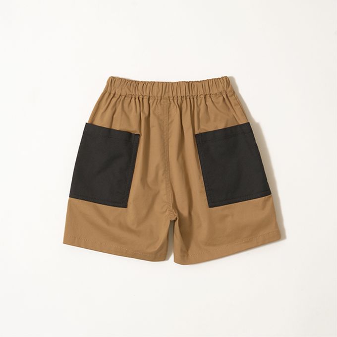 日本 b-ROOM - 撞色大口袋帥氣短褲(4分丈)-亮藍綠