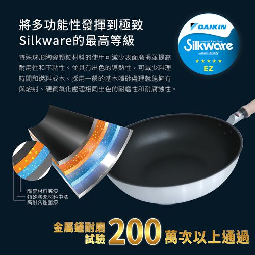 日本製Mystar輕量級不沾黑金鋼炒鍋-30cm(可用金屬鏟)