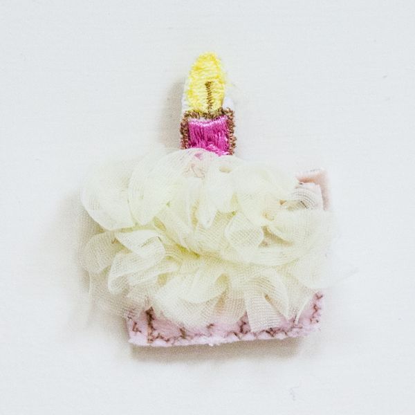 美國 Chic Baby Rose - 手工髮夾_生日蛋糕款-米白 (單一尺寸)