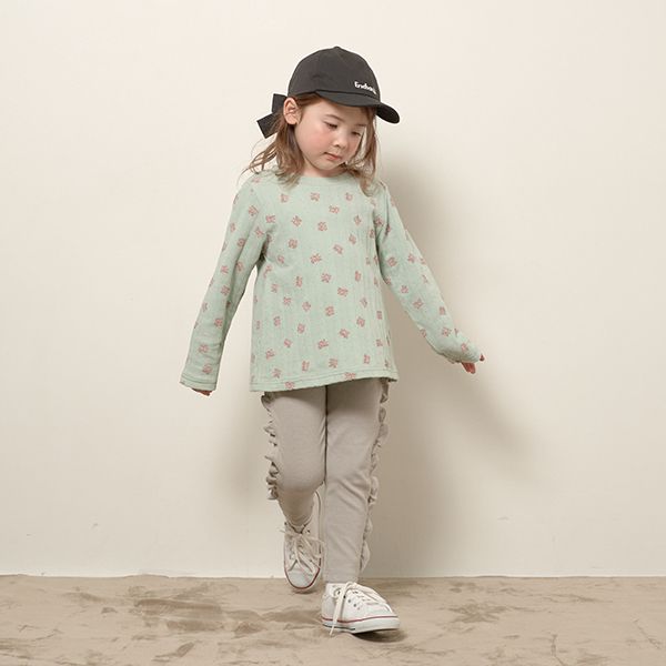 日本 Lycee mine - Anywhere系列 側面荷葉邊9分褲-水藍