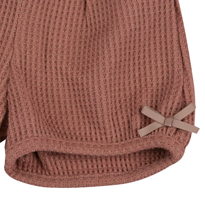 akachan honpo - 短褲 華夫格-咖啡色