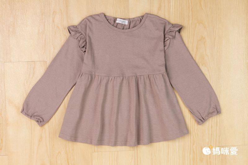 日本 evercloset - 荷葉袖蝴蝶結蕾絲刺繡洋裝-卡其