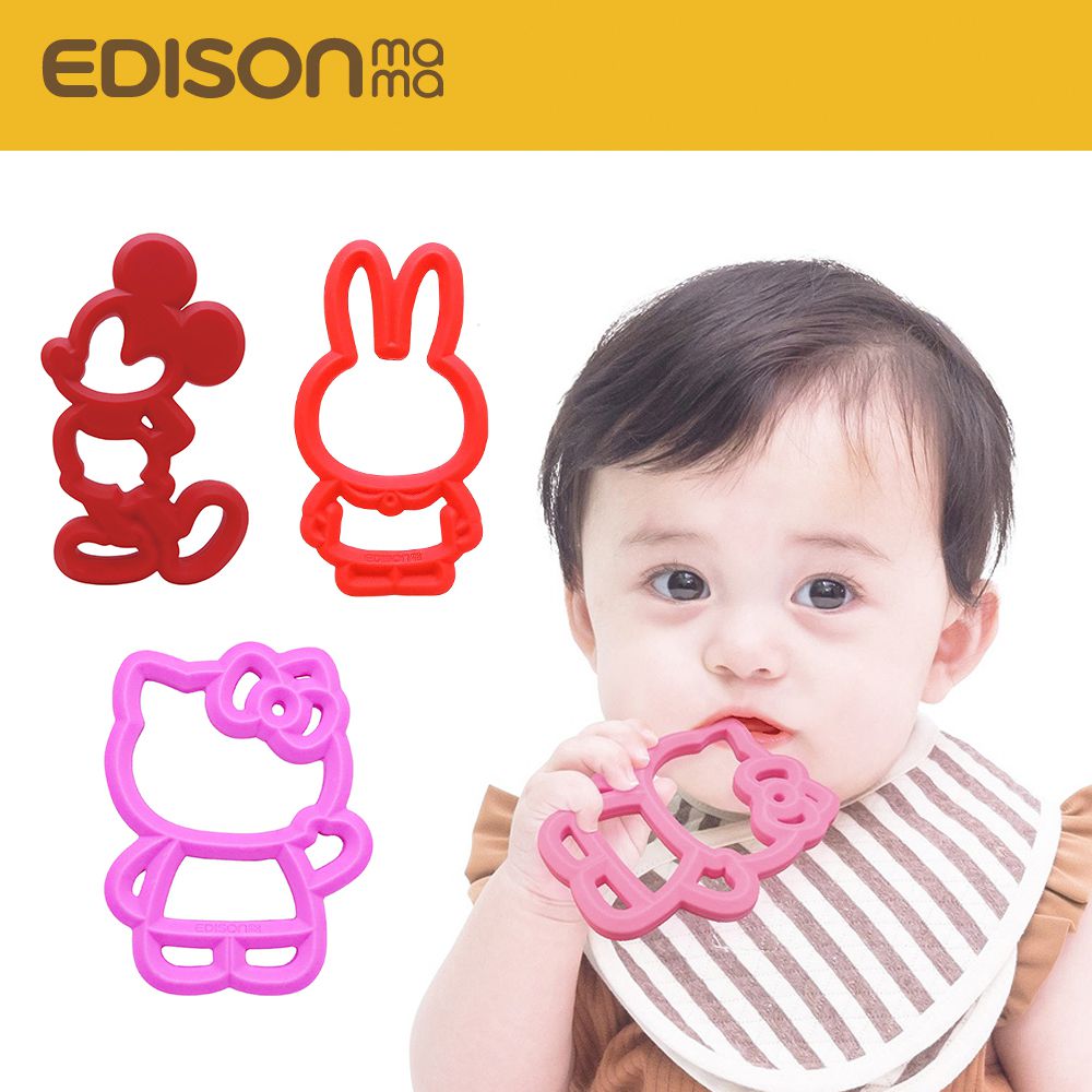 日本 EDISON mama - 嬰幼兒趣味HelloKitty潔牙器(3個月以上)