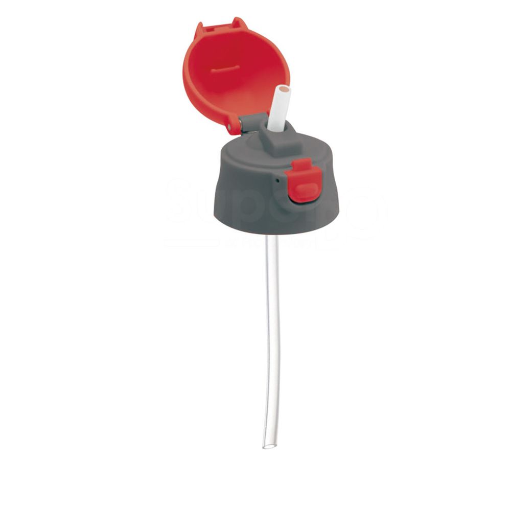 日本 SKATER - 兒童吸管不鏽鋼保溫瓶(360ml)-上蓋組(含吸管)-灰紅