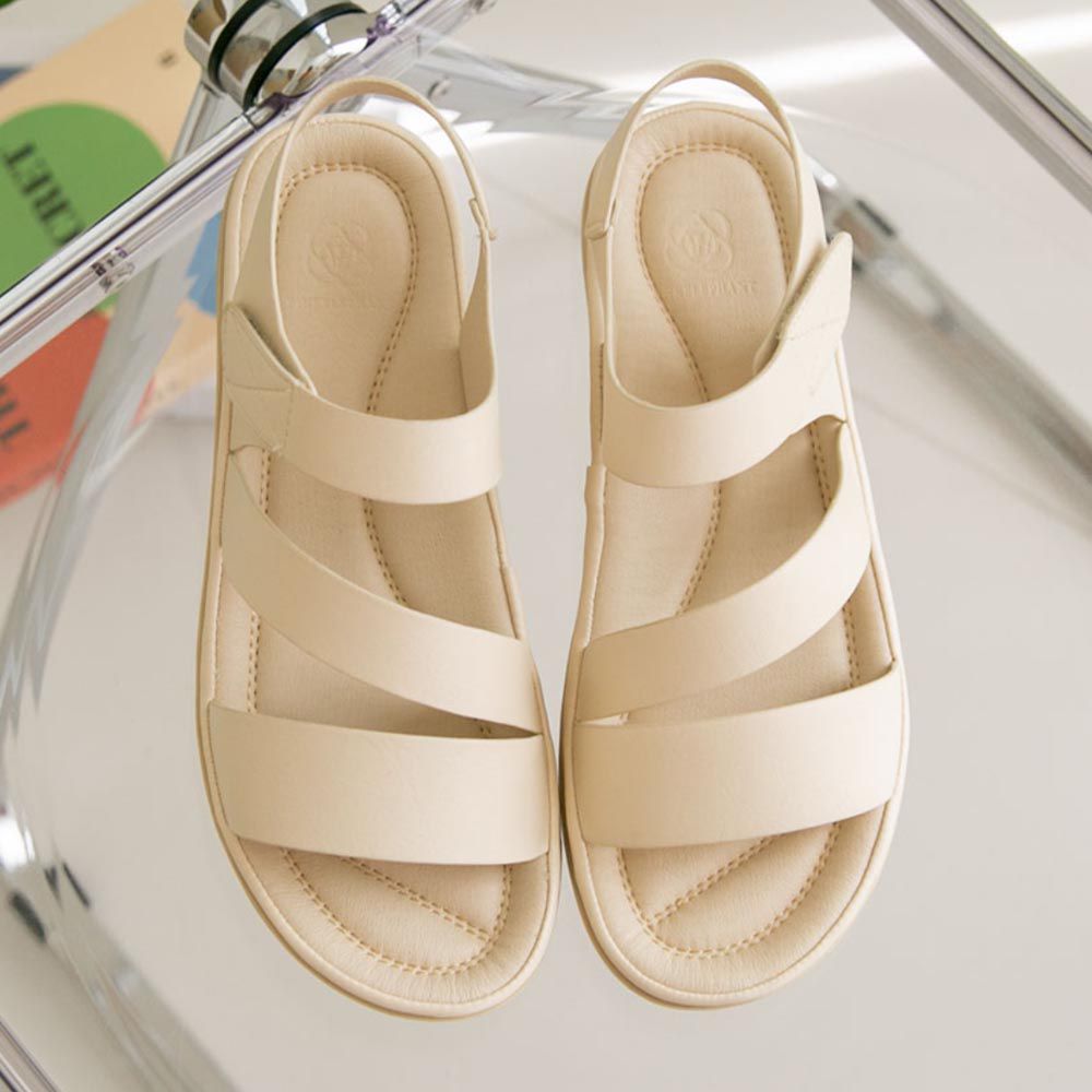 韓國 PINKELEPHANT - 專利設計軟底休閒涼鞋(2.5cm)-米杏