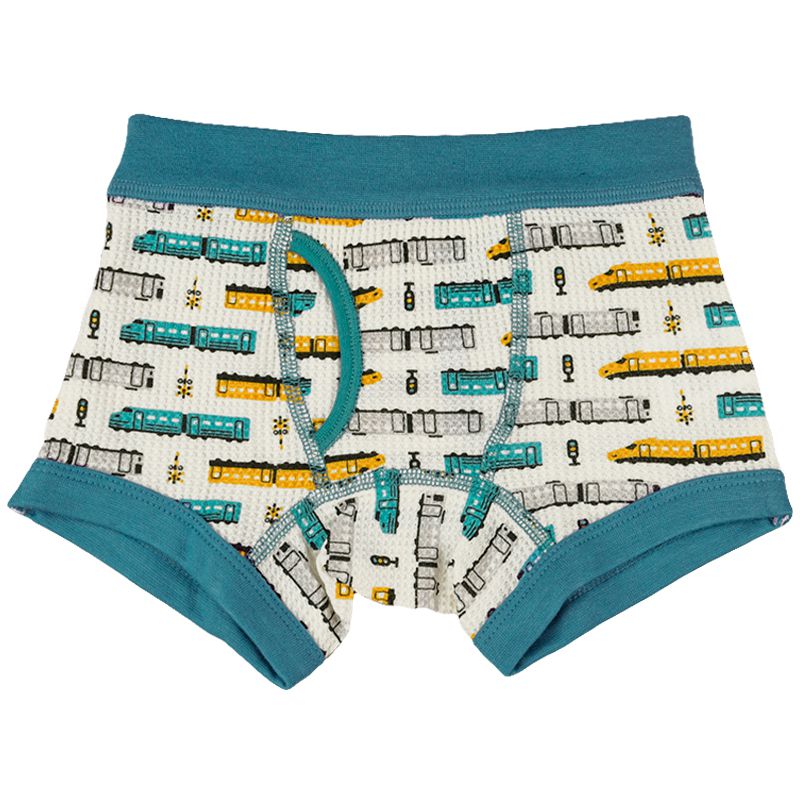 akachan honpo - 四角褲2件組-電車-藍色