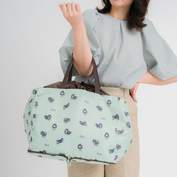 日本 Chepeli - 超大容量保溫保冷購物袋(可折疊收納)-長尾山雀-藍 (約29x52x24cm)