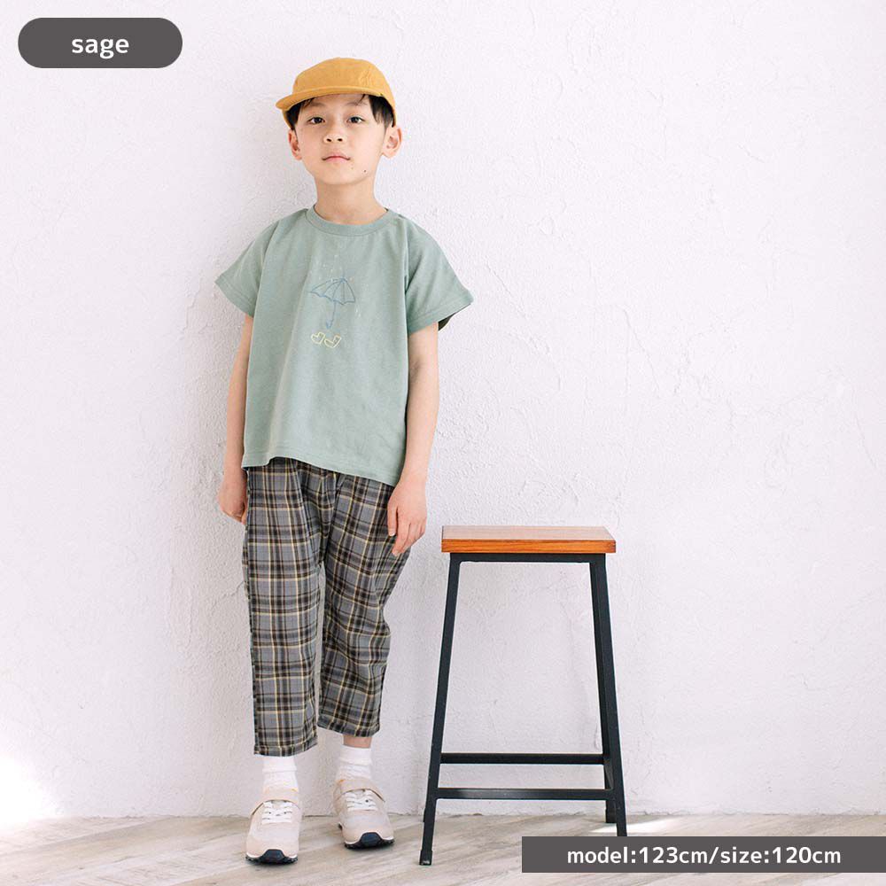 日本 ma lalumiere store - 純棉手繪風素雅短袖上衣-腳踏車-薄荷綠