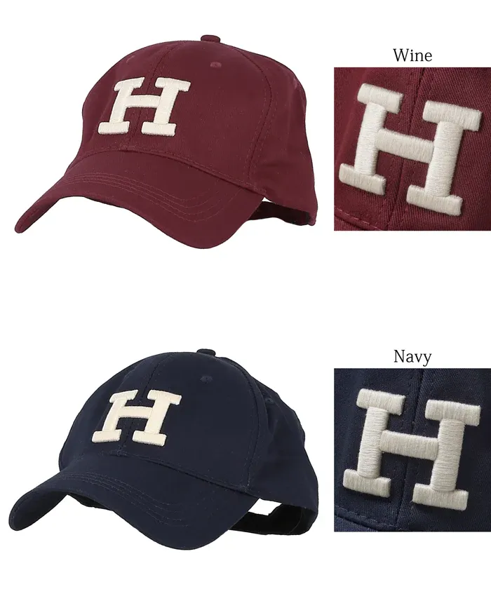 日本 COCA - 100%棉美式復古老帽/鴨舌帽-立體刺繡H-酒紅