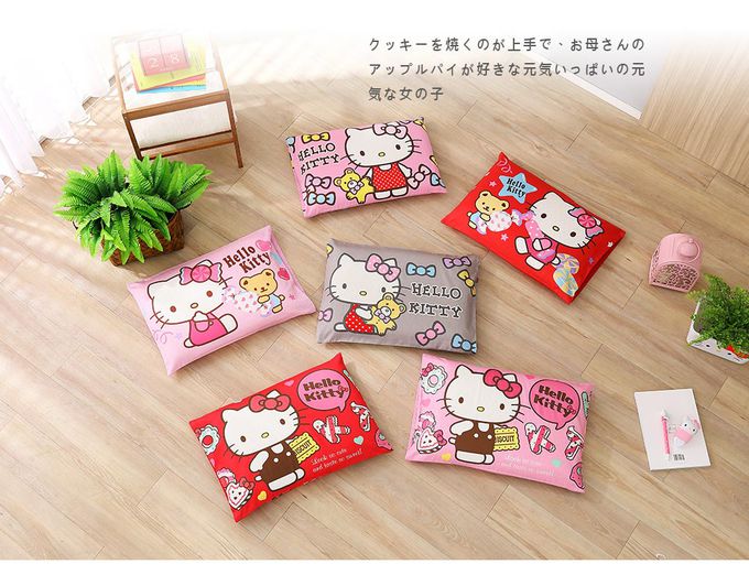 鴻宇 HongYew - Hello Kitty美國棉兒童防螨抗菌枕套-Honey小熊-灰色-55x44cm
