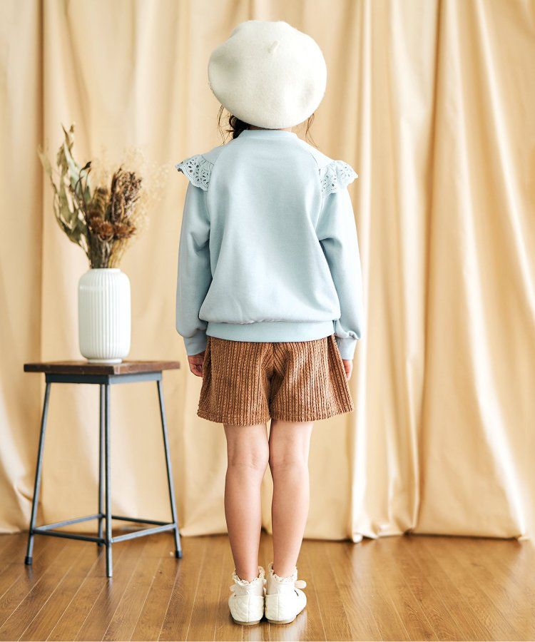 日本 apres les cours - 蝴蝶結口袋燈芯絨短褲-葡萄紫