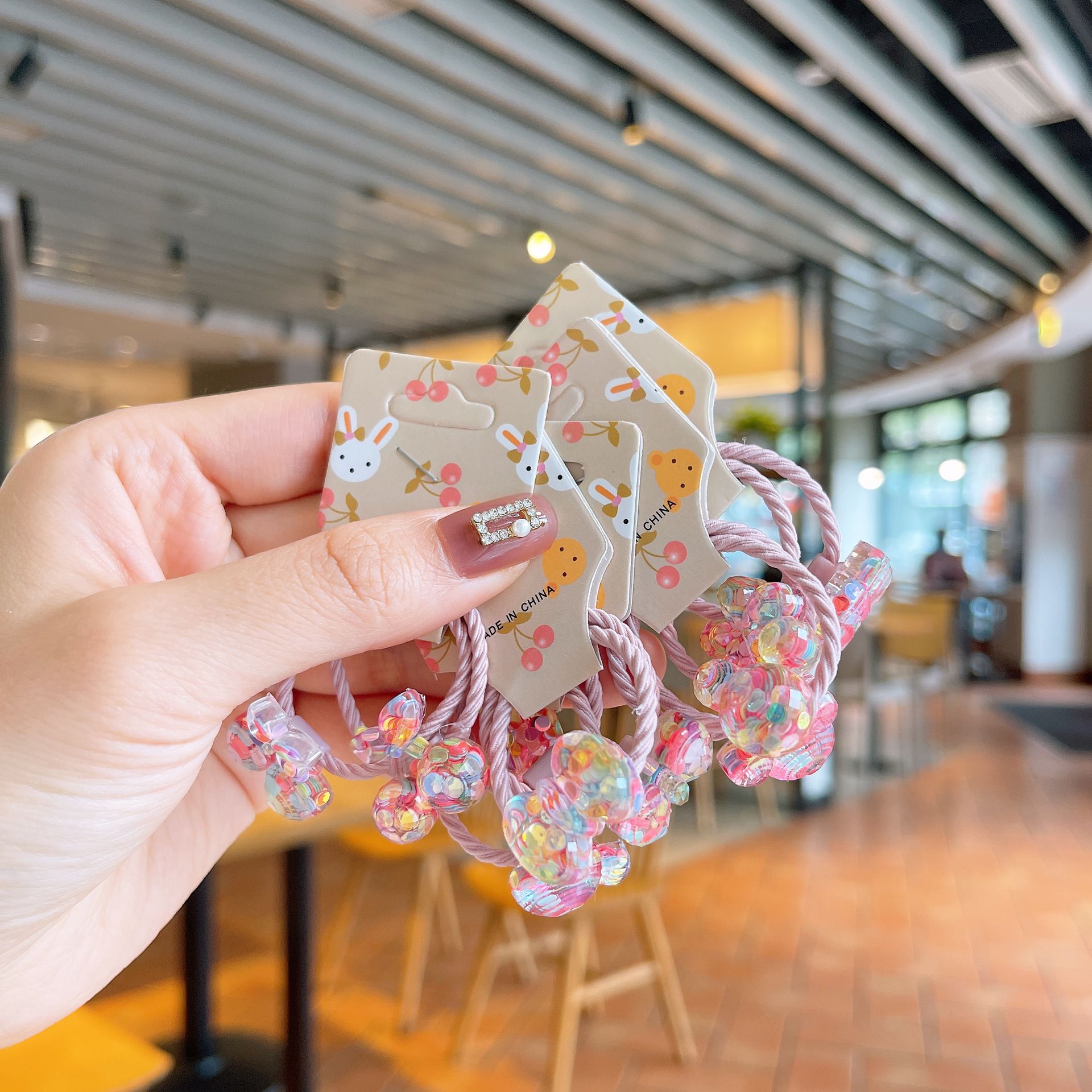 幻彩兒童造型髮圈(2入組)-櫻桃