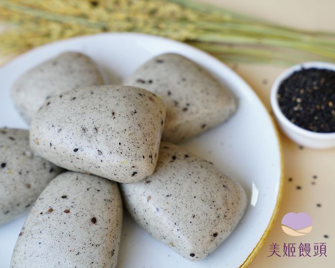 美姬饅頭 - 芝麻米香無糖米饅頭-50g*6顆