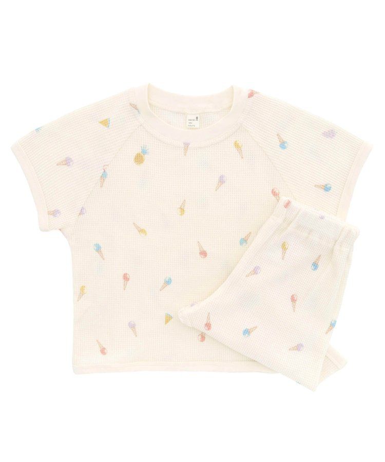 日本 apres les cours - 舒適華夫格短袖成套家居服-車車-灰藍