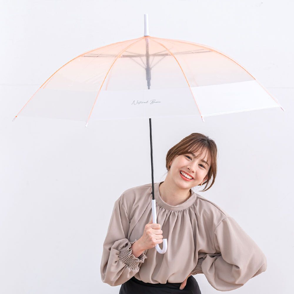 日本中谷 - [日雜推薦] 空氣感漸層透明傘/雨傘-暖陽橘 (傘骨60cm)