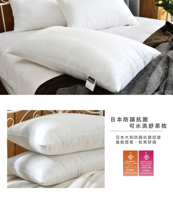 格蕾寢飾 Great Living - (買一送一) 義大利La Belle《日本防蹣抗菌可水洗極致舒柔枕》