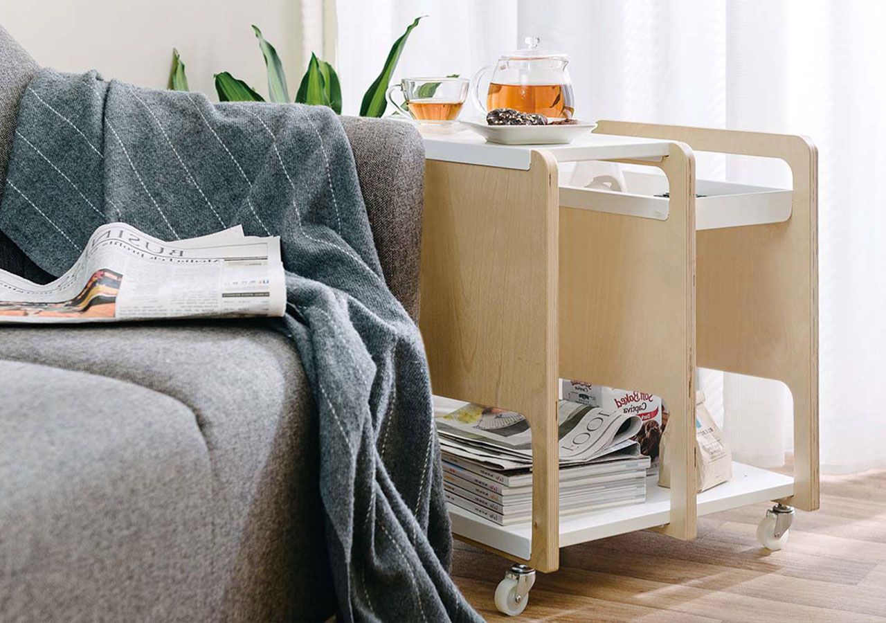 走走家具 - (7/20後出貨)走走移動邊架-清新白 (48.7 / 43 / 55 (cm))