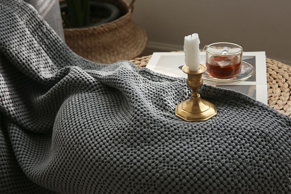 韓國 Maatila - 天絲莫代爾鬆餅被毯-芝麻