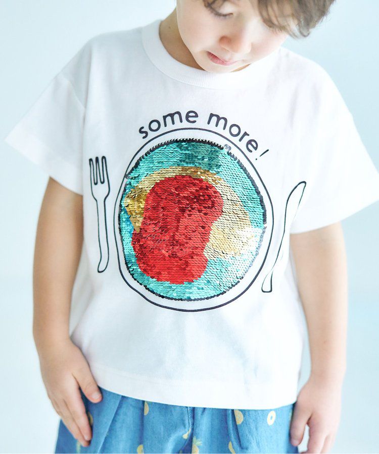 日本 apres les cours - 亮片變身酷炫短袖上衣-暴龍-灰