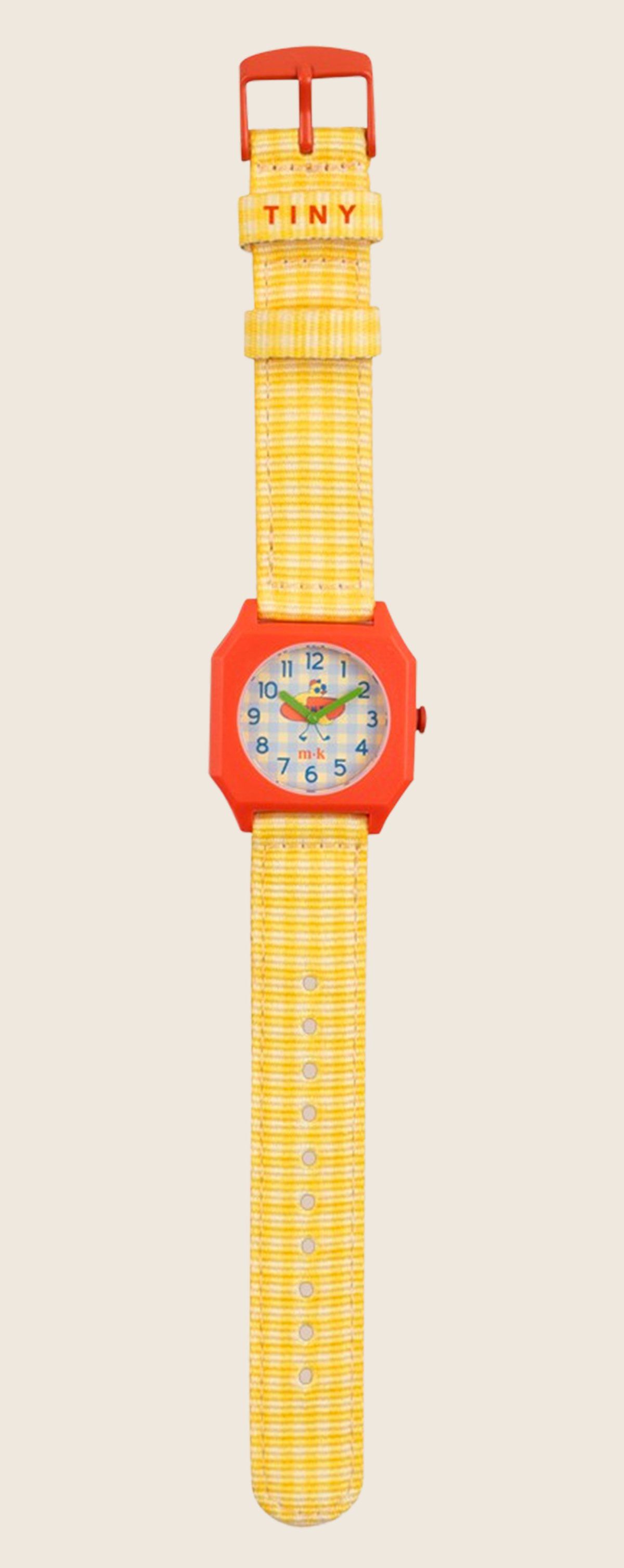 西班牙mini kyomo - 兒童手錶-Tiny Cotton-方格黃