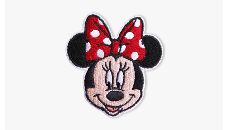 (韓製)正版迪士尼 - 刺繡徽章純棉T-米妮(蜜桃橘)