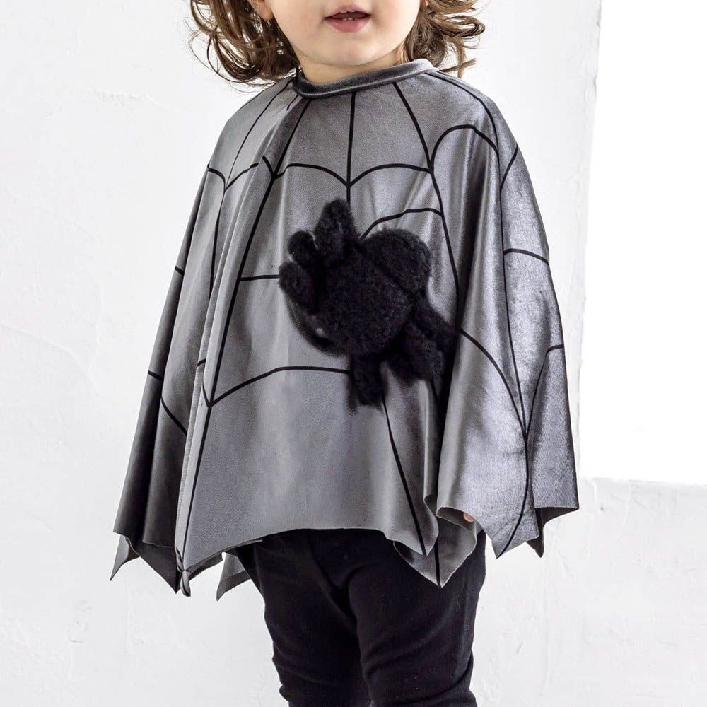 帥氣蜘蛛網天鵝絨斗篷-深灰 (90-110cm)