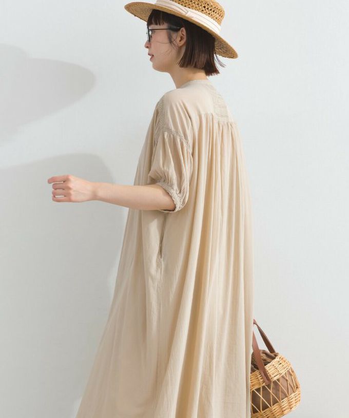 日本 Lupilien - 100%印度棉 輕盈巴里紗襯衫洋裝-黑