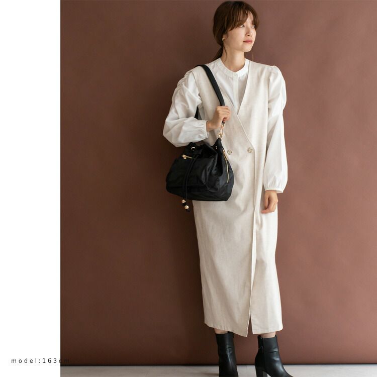 日本代購 - 尼龍輕量 10口袋多功能肩背包-卡其棕 (24x18x14cm)