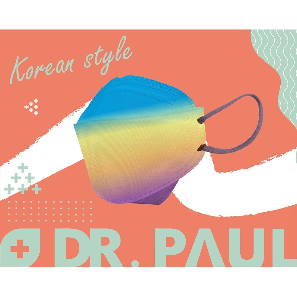 Dr. PAUL - 成人醫療級韓式4D魚形口罩/雙鋼印/台灣製-KF94/3D韓版/三片接合-馬卡龍 (21x18cm)-10入/盒(未滅菌)