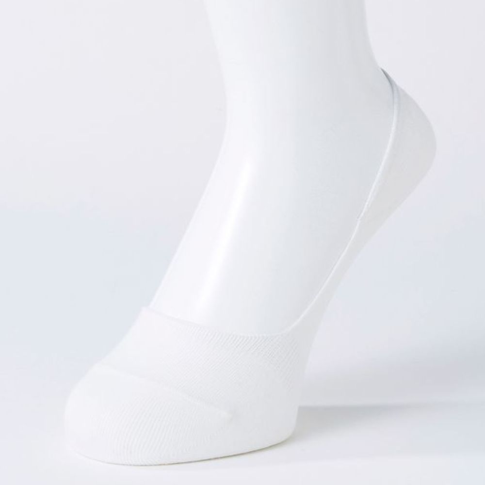 日本 okamoto - 超強專利防滑ㄈ型隱形襪-深履款-白 (23-25cm)-棉混