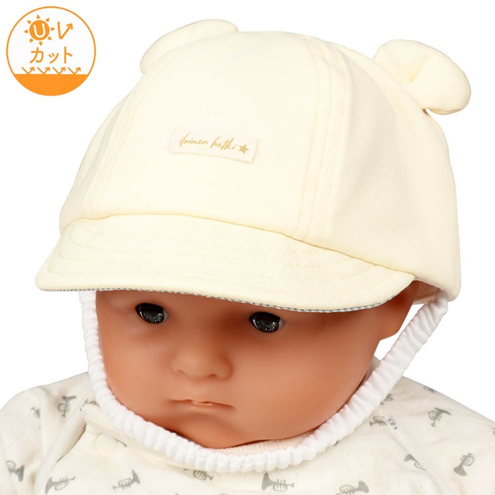 小耳朵棒球帽-象牙白色