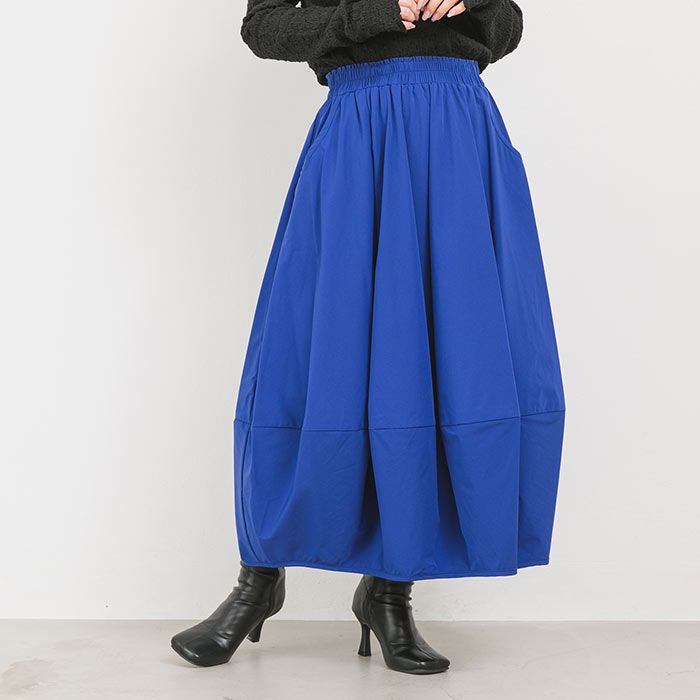 日本 ihuu - 文藝感打摺修身長裙-草綠