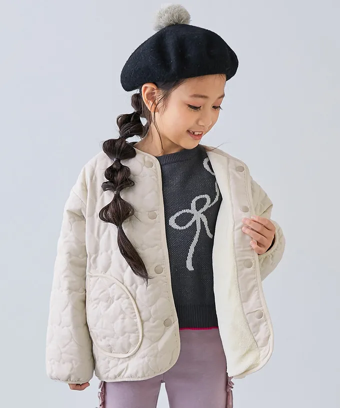 日本 devirock - 心型絎縫內刷毛科技羽絨外套(可機洗)-象牙白