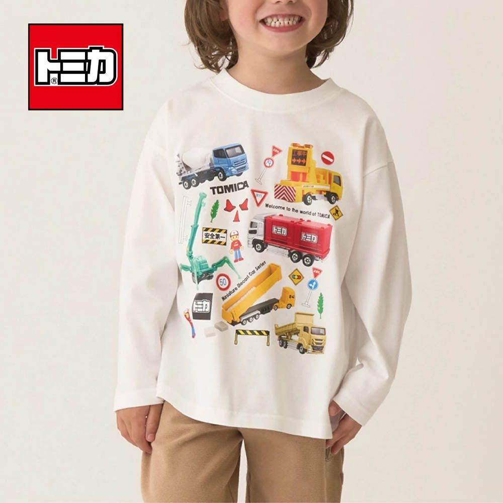 限量聯名 印花長袖上衣-TOMICA工程系列-白