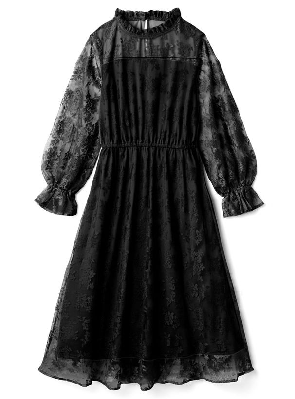 日本 GRL - 浪漫之吻花蕾絲洋裝-摩卡紫