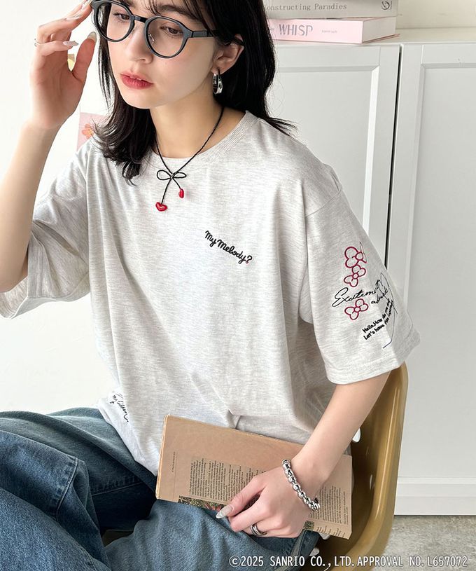 日本 Classical Elf - 三麗鷗聯名刺繡印花短袖T恤-白