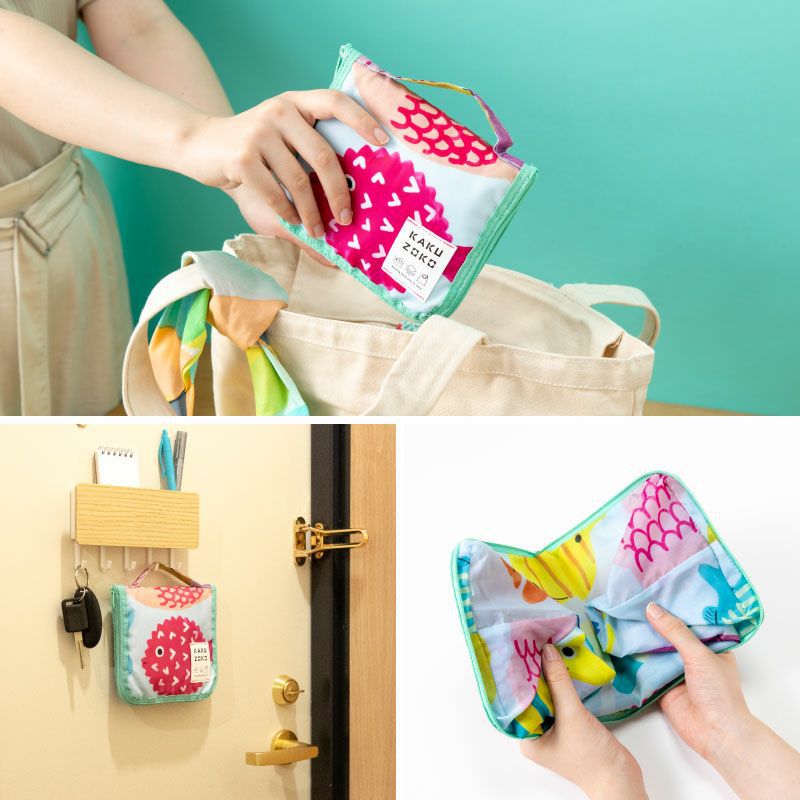 日本 IROHA - 可摺疊收納 寬底便利環保購物袋-設計款-蔬菜家族 (M(30x60x16cm))-容量12L/耐重19kg