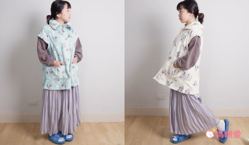 日本 AUBE - 毛茸茸保暖高領家居外套(親子通用款)-無尾熊-淺粉