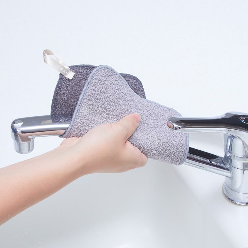 日本 MARNA - 軟硬雙面材質 除水垢抹布/清潔布-黃綠