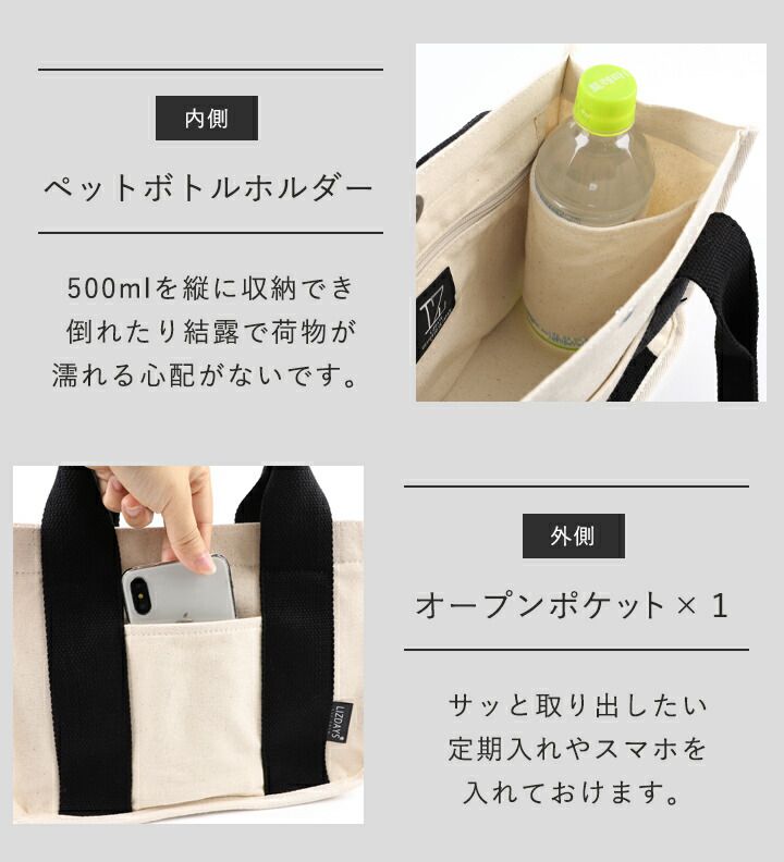 日本 LIZDAYS - 大容量多夾層帆布托特包-撞色-豹紋x黑 (28x20x12cm)