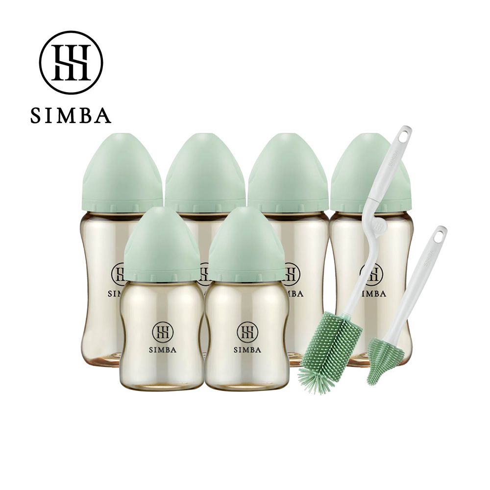 省力洗瓶！蘊蜜鉑金PPSU寬口奶瓶極淨組-小流量新生適用-綠沐