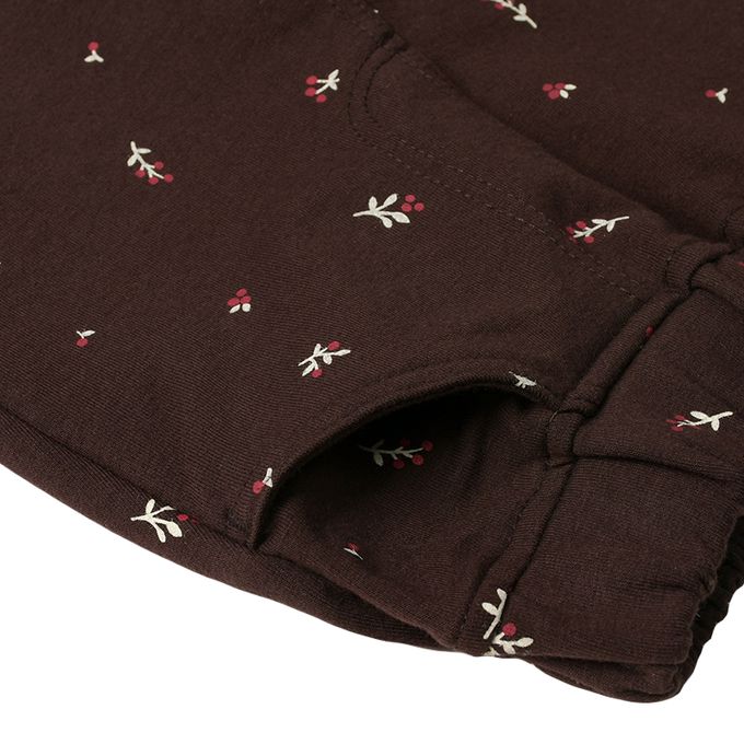 akachan honpo - 10分長經典褲 裏起毛-一般合身款-咖啡色